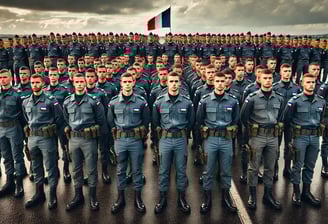 soldats au rassemblement garde a vous