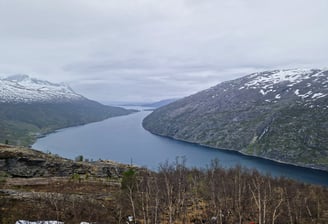 Rombaksfjorden, view from the train when traveling down to Narvik