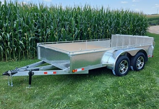tandem trailer in a corn field