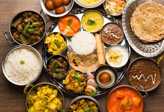 a variety of food items in a circle