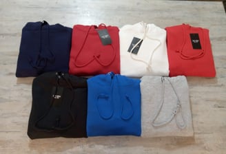 Folded pullover hoodie in various colors