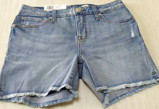 Blue denim shorts for women