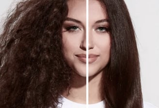 a woman with long hair and a white shirt