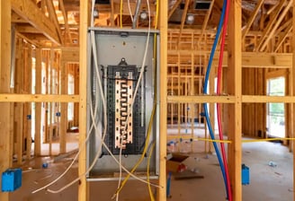 Image of a 200 amp electrical panel being installed