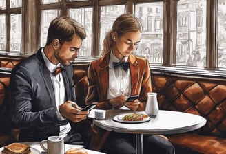 a person holding a cell phone in front of a computer screen