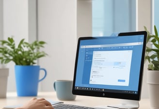 A person holding a smartphone in their hand, capturing a photograph of a laptop screen. The laptop displays a webpage with various social media content and images. The smartphone screen shows the camera interface with the laptop screen content visible.