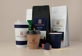 Bags of Ancestral Coffees’ Colombian specialty coffee — ethically sourced and freshly roasted
