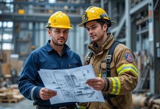 Bombeiro realizando vistoria técnica