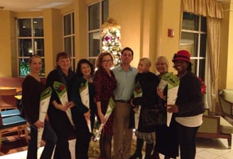 Mekhael Srour and Martha Slater social dancing with their students