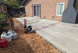 Concrete and Rock Patio