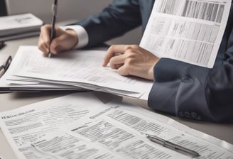 A dimly lit street scene at night features a brick building with a neon sign displaying the words 'INCOME TAX' in red and 'NOTARY PUBLIC' in green. A streetlight illuminates the space immediately around it, creating a contrast with the dark surroundings.