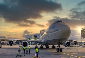 a large jetliner sitting on a runway