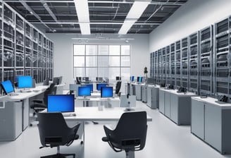 a room with a lot of computers and desks at WebSpace4Rent, Inc company in Florida