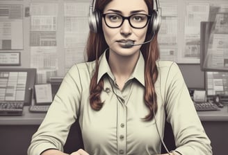 a woman in a headset with a headset and a headset