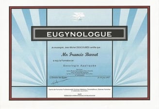 Diplôme d'Eugynologue de Francis barret