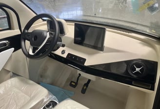 dashboard and center control panel of Impulse Electromotive Nano-3 Micro EV car