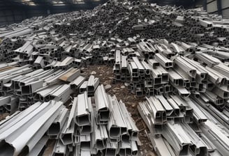 show aluminium extrusion scrap lying around in the scrapyard