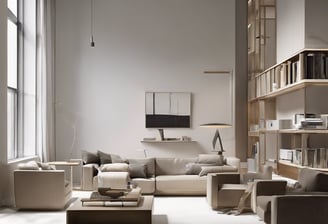 blue covered book on white table with armchair in front