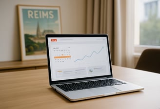 a laptop computer sitting on a table with a laptop on it