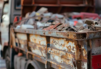 Camion chargé d'encombrants par Les Débarrasseurs Lyonnais, services d'enlèvement à Lyon