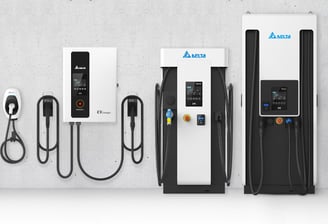 Different types of EV chargers, Delta EV chargers available in Qatar