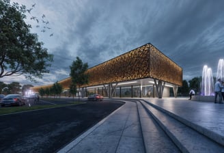 Projeto BIM e Render do International Mall of Suriname - Shopping center em Paramaribo, Suriname