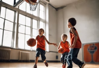 red and white basketball court