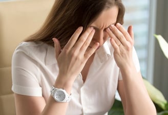 Facial drooping on one side - common symptoms of bells palsy.