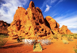 a wedding ceremony in a desert setting