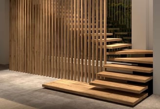 Mamparas de listones verticales para dividir ambientes sin perder luminosidad y diseño estético