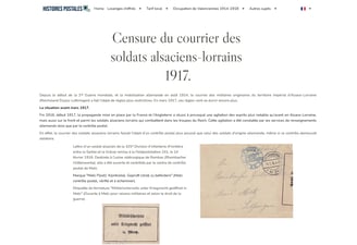 Courrier des soldats alsaciens 1917