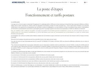 Poste d’étapes 1914-1918 Fonctionnement et tarifs