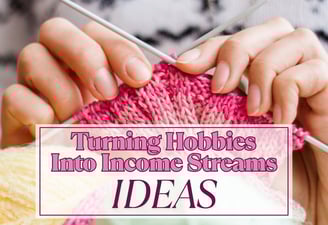 a woman knitting a scarf