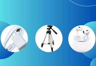 A pic representing mobile accessories – chargers, ring lights, and more – at ZahanatOnline