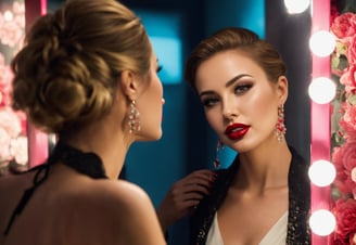 femme qui s'admire dans un miroir