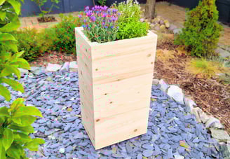 tall wooden planter made from natural wood handmade quality wood  