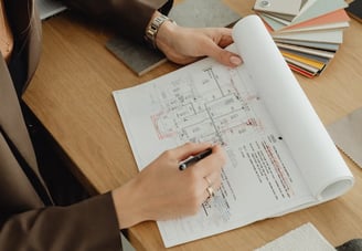 Plan d'architecture d'intérieur pour étude de potentiel