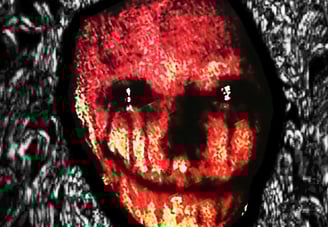 Horror game with unsettling content and corrupted files