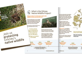 Leaflet designs for the Orkney Native Wildlife Project