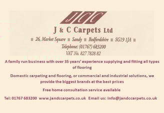 J & C Carpets supporters of The Sandy Garden & Craft Show