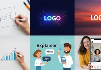 Collage of diverse video types from VideoCreator.