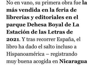 Noticia en periódico sobre libro La Llave de los Cien Cerrojos de Rocío Mármol
