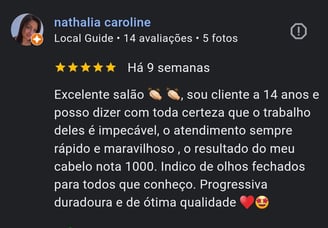 comentario google cliente escova progressiva