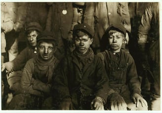 "Group of Breaker boy." Photo by Lewis Wickes Hines, 1911.