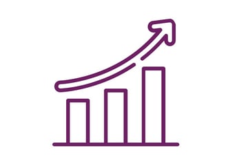 a line drawing of a bar chart showing a downward arrow