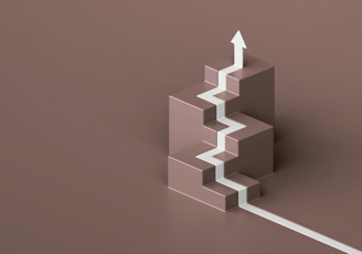 logo for the core coaching program with stairs and an arrow going up