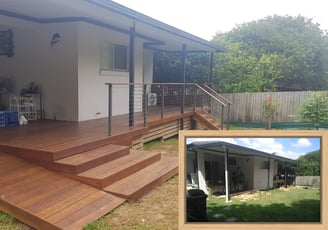 Spotted Gum deck with steps and ramp