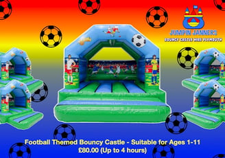 Football Themed Bouncy Castle - Jumpin Janners - Bouncy Castle Hire Plymouth