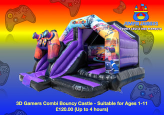 3D Gamers Combi (Xbox) Bouncy Castle - Jumpin Janners - Bouncy Castle Hire Plymouth