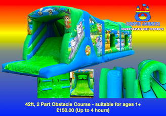 Jungle Themed Obstacle Course Bouncy Castle Hire Plymouth